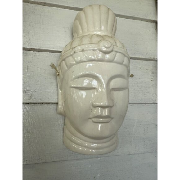 Vintage MCM Blanc de Chine white ceramic Quan Yin wall decor Mask - Picture 5 of 11